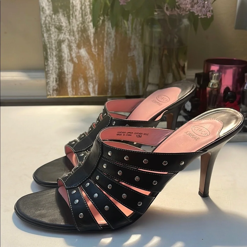 Joan & David Black and Silver Mules with Elegant Design - Picture 11 of 16
